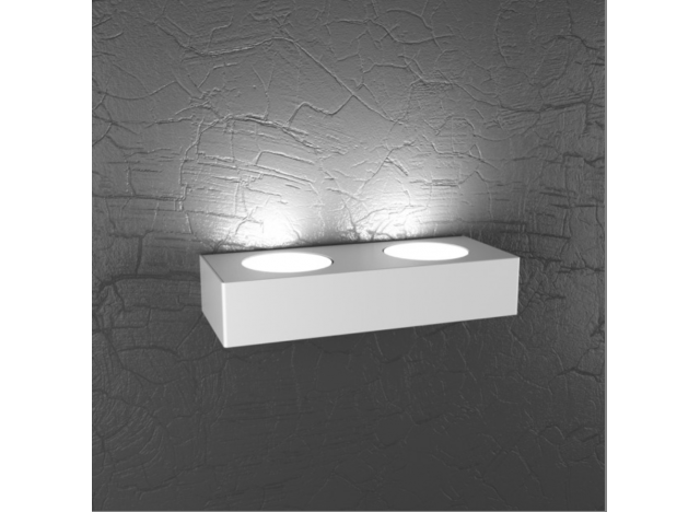PLATE APPLIQUE 2 LUCI MONOEMISSIONE BIANCO