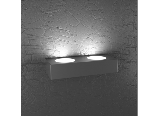 PLATE APPLIQUE 2 LUCI MONOEMISSIONE GRIGIO ANTRACITE