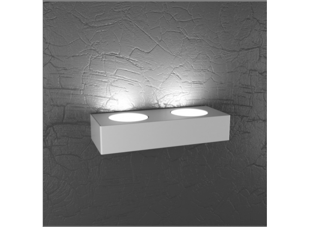 PLATE APPLIQUE 2 LUCI MONOEMISSIONE GRIGIO