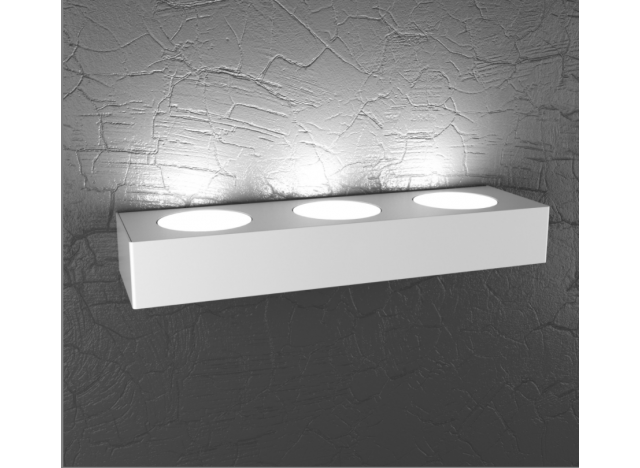PLATE APPLIQUE 3 LUCI MONOEMISSIONE BIANCO