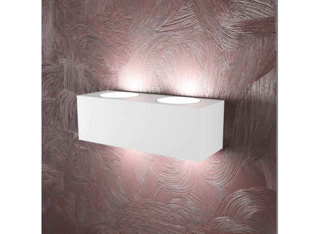 PLATE APPLIQUE 4 LUCI BIEMISSIONE BIANCO