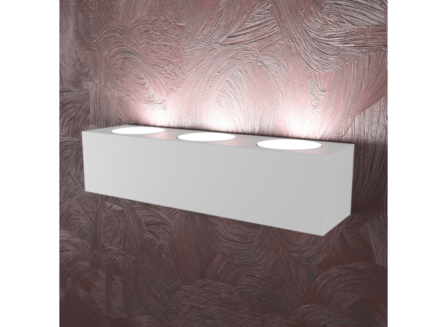 PLATE APPLIQUE 6 LUCI BIEMISSIONE GRIGIO