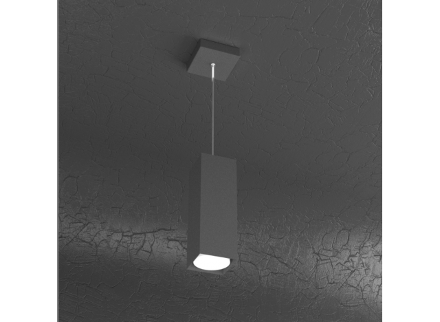 PLATE SOSPENSIONE TUBO H.25 1 LUCE GRIGIO ANTRACITE
