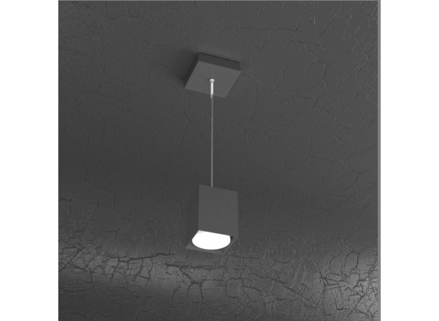 PPLATE SOSPENSIONE TUBO H.10 1 LUCE GRIGIO ANTRACITE