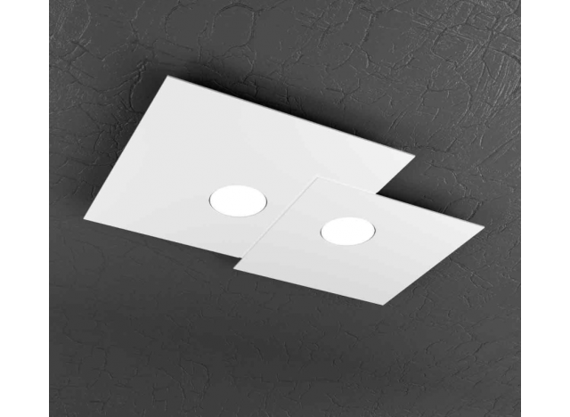 PLATE PLAFONIERA 2 LUCI BIANCO