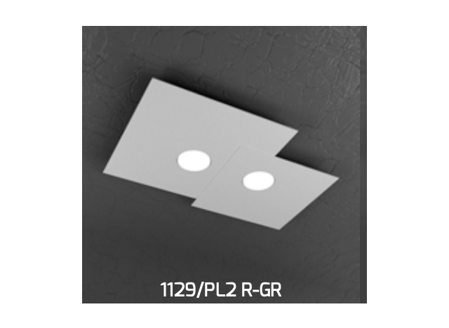 PLATE PLAFONIERA 2 LUCI GRIGIO