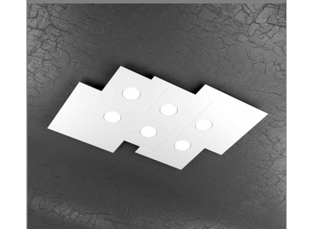 PLATE PLAFONIERA 6 LUCI BIANCO