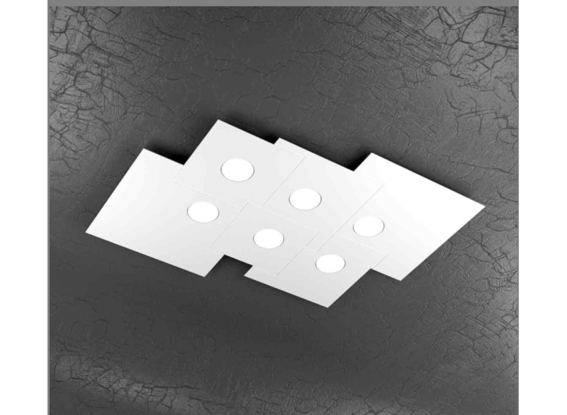 PLATE PLAFONIERA 6 LUCI BIANCO