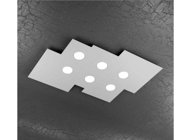PLATE PLAFONIERA 6 LUCI GRIGIO