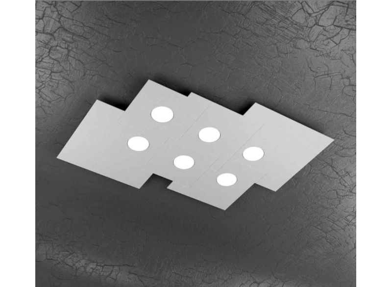 PLATE PLAFONIERA 6 LUCI GRIGIO