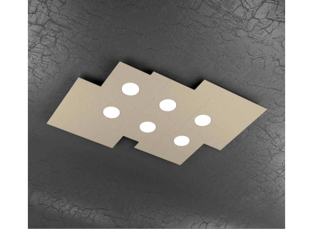 PLATE PLAFONIERA 6 LUCI SABBIA