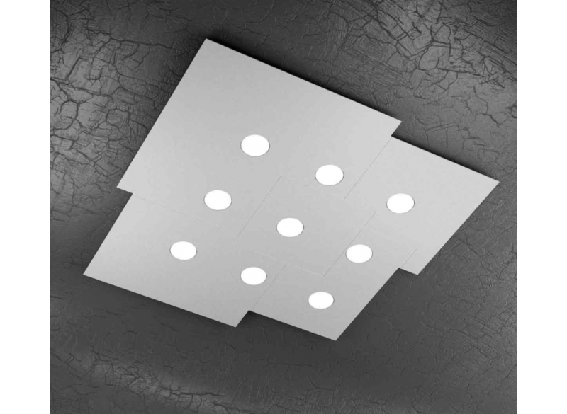 PLATE PLAFONIERA 9 LUCI GRIGIO