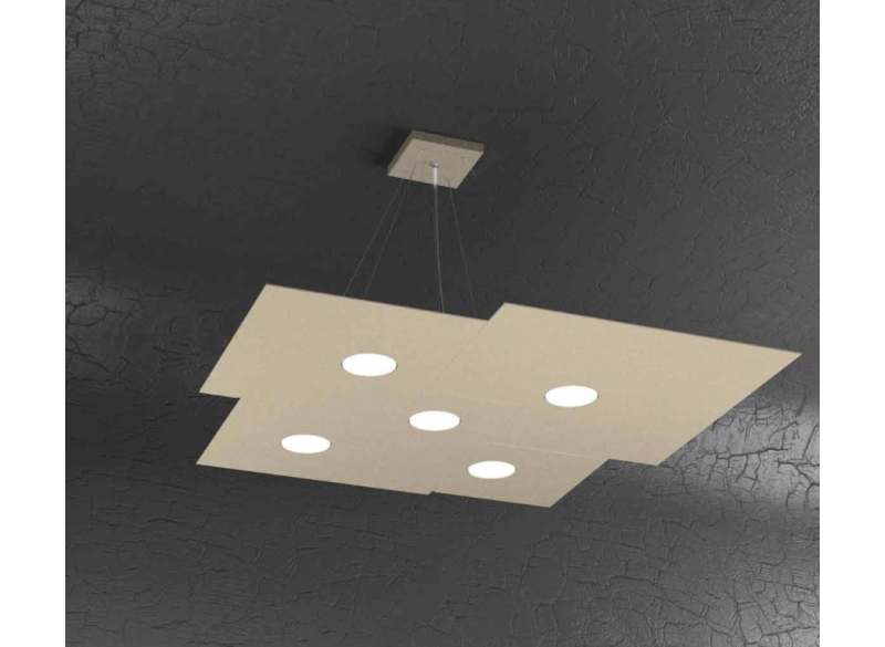 PLATE SOSPENSIONE 5+2 LUCI BIEMISSIONE SABBIA