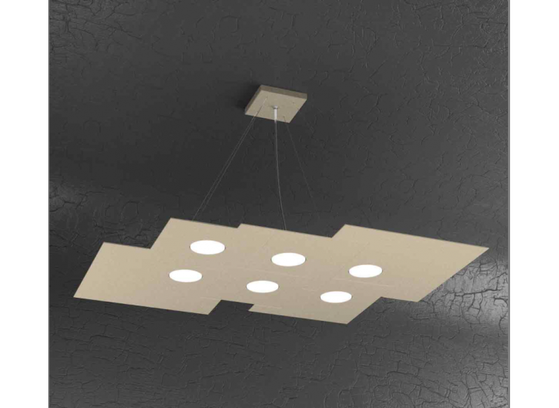 PLATE SOSPENSIONE 6 LUCI SABBIA