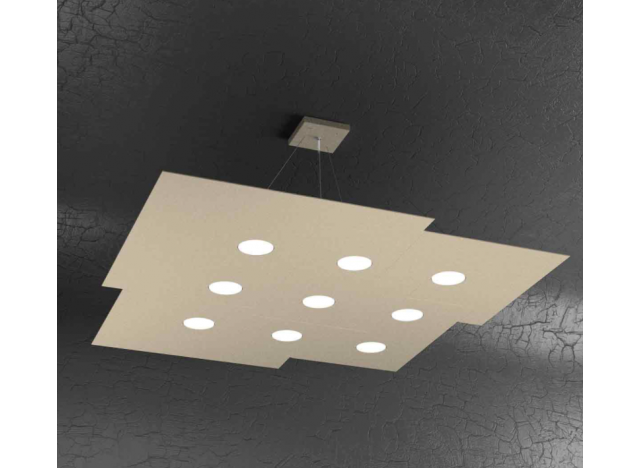 PLATE SOSPENSIONE 9+4 LUCI BIEMISSIONE SABBIA