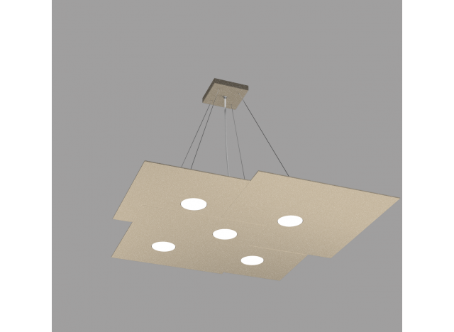 PLATE SOSPENSIONE 5 LUCI SABBIA