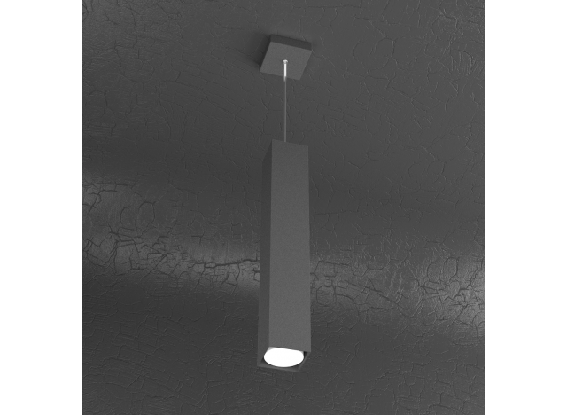 PLATE SOSPENSIONE TUBO H.50 1 LUCE GRIGIO ANTRACITE