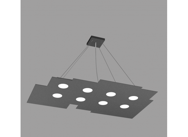 PLATE SOSPENSIONE 8 LUCI GRIGIO ANTRACITE