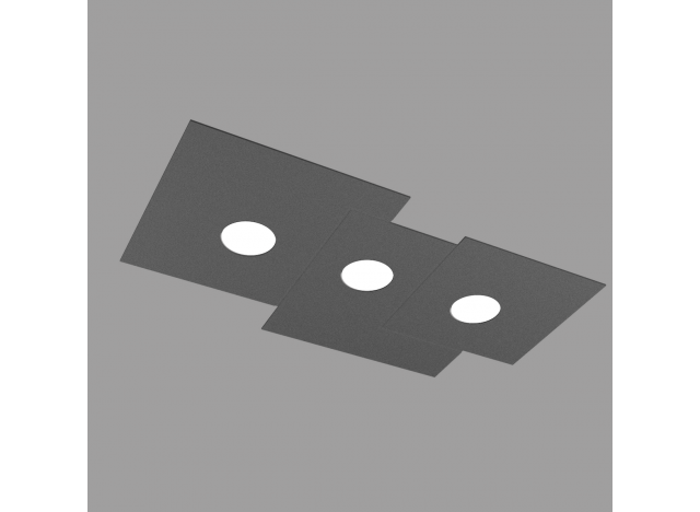 PLATE PLAFONIERA 3 LUCI GRIGIO ANTRACITE