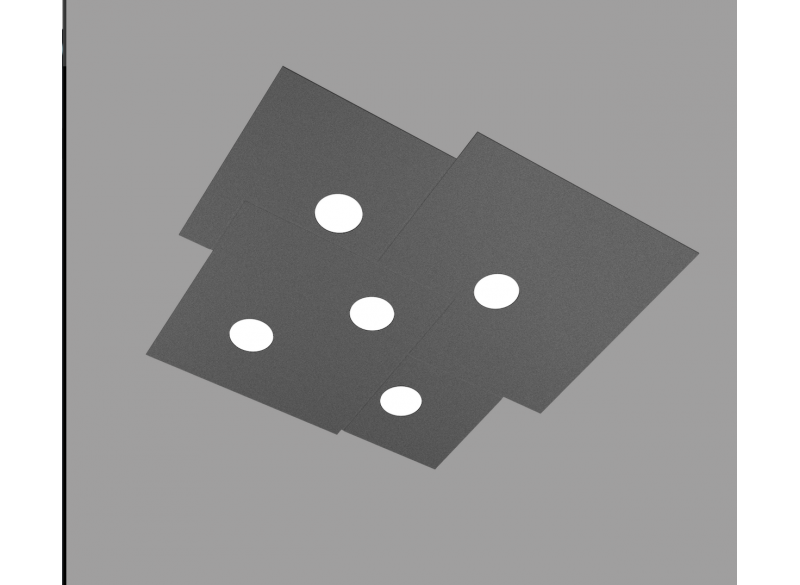 PLATE PLAFONIERA 5 LUCI GRIGIO ANTRACITE