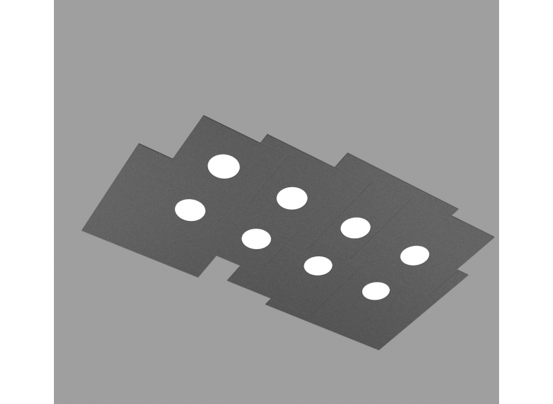 PLATE PLAFONIERA 8 LUCI GRIGIO ANTRACITE