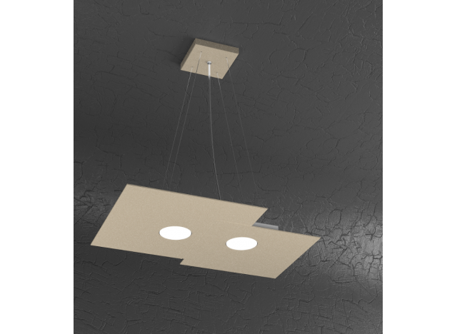 PLATE SOSPENSIONE 2+1 LUCI BIEMISSIONE SABBIA