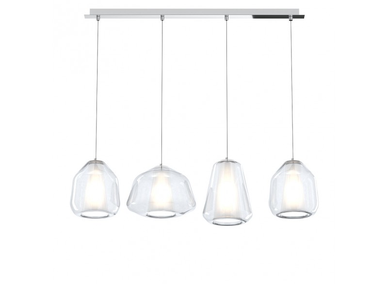 Double Skin Lampadario Sospensione 4 elementi trasparente