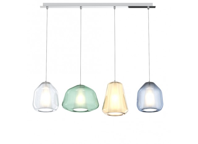 Double Skin Lampadario Sospensione 4 elementi composizione predefinita multicolor