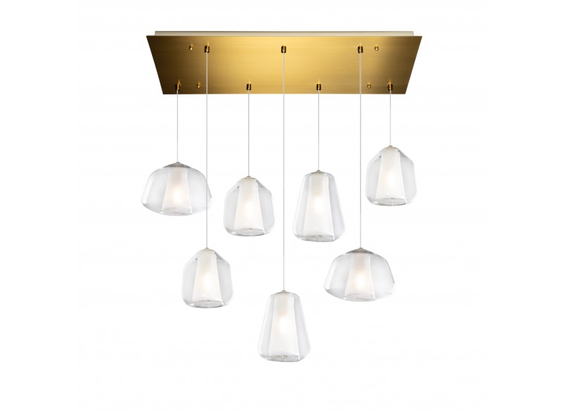 Double Skin Lampadario Sospensione 7 elementi trasparente