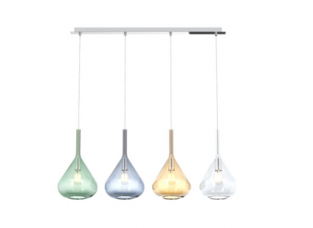 Kona Lampada a Sospensione 4 elementi multicolor base rettangolare