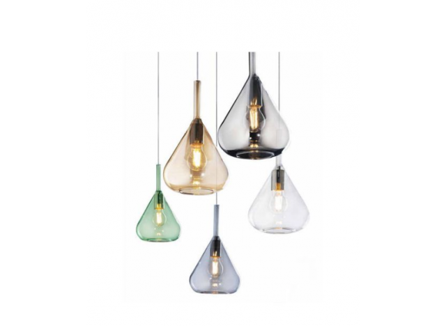 TOP Light Sospensione Cromo 5 Luci Tonda Vetri 1177CR/S5 T-MC