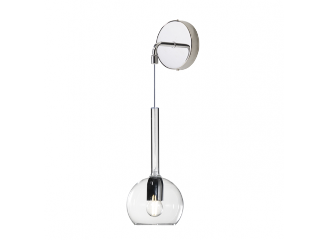 Top Light Applique Cromo 1 Luce Piccola Vetro Trasparente 1155CR/A-TR