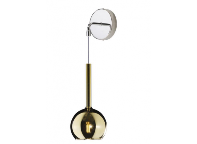 Top Light Applique Cromo 1 Luce Piccola Vetro Oro 1155CR/A-OR