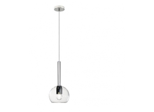 Top Light Sospensione Cromo 1 Luce Piccola Trasparente 1155CR/SP-TR