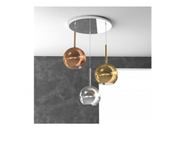 Top Light Sospensione Cromo Tonda 3 Luci Vet 1155CR/S3 TM-MC